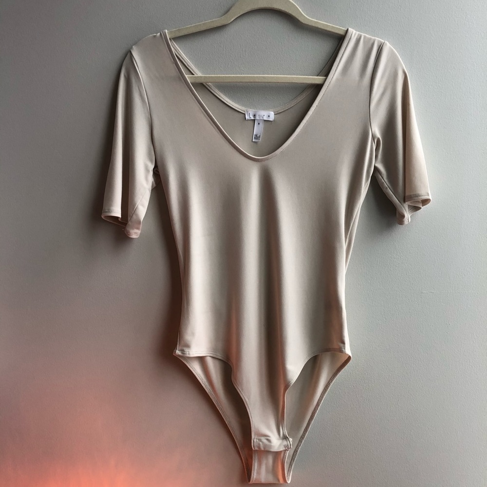 Deep V-neck long sleeve bodysuit